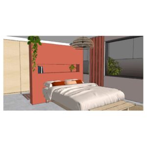 Nina Ontwerpt | 5 3D visualisatie Romantische slaapkamer