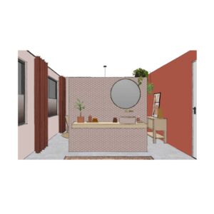 Nina Ontwerpt | 8 3D visualisatie Romantische slaapkamer 3