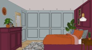 Nina Ontwerpt | Eclectische slaapkamer img 10 3D visualisatie