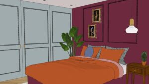 Nina Ontwerpt | Eclectische slaapkamer img 11 3D visualisatie