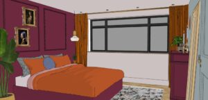 Nina Ontwerpt | Eclectische slaapkamer img 13 3D visualisatie