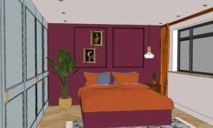 Nina Ontwerpt | Eclectische slaapkamer img 5 3D visualisatie