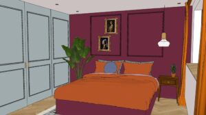 Nina Ontwerpt | Eclectische slaapkamer img 6 3D visualisatie